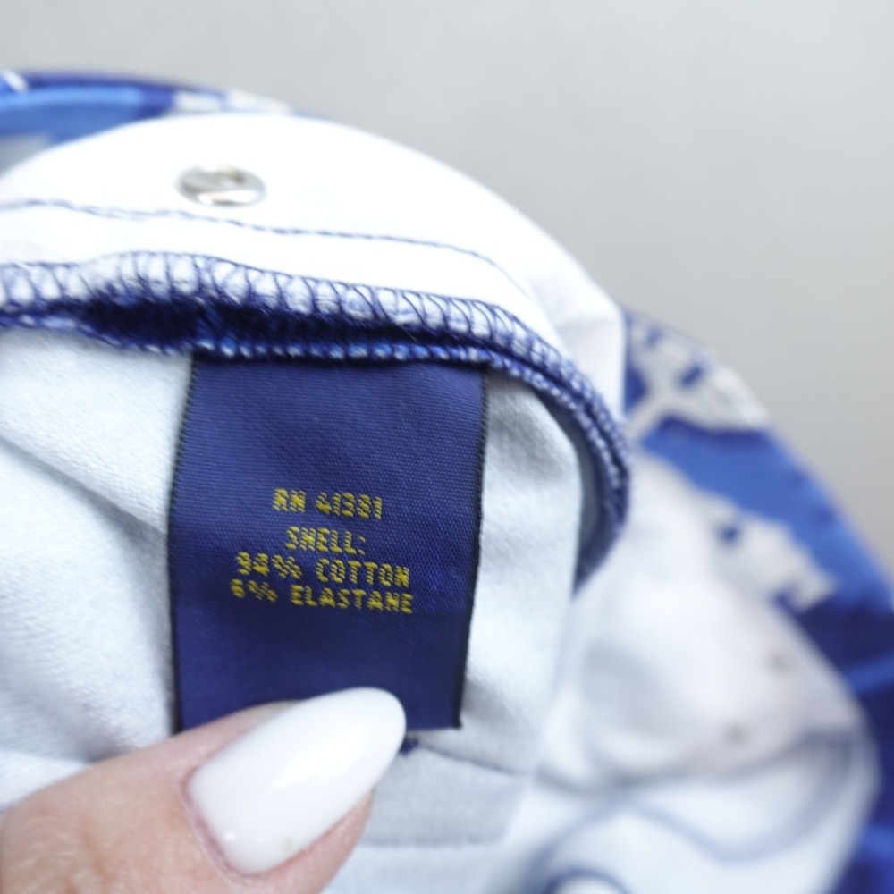 Polo Golf Ralph Lauren Pants Blue Ikat Print Size 6 Cotton Blend Stretch Pant - Picture 7 of 9